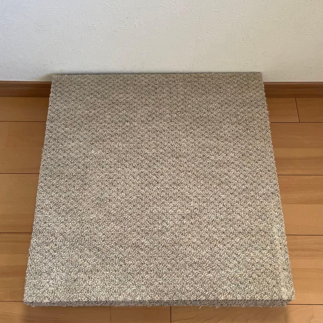 静床ライト 10枚 防音 ラグ タイルカーペット①　シープホワイト