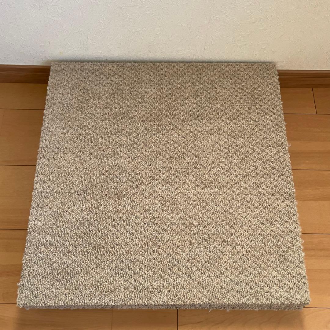 静床ライト 10枚 防音 ラグ タイルカーペット①　シープホワイト