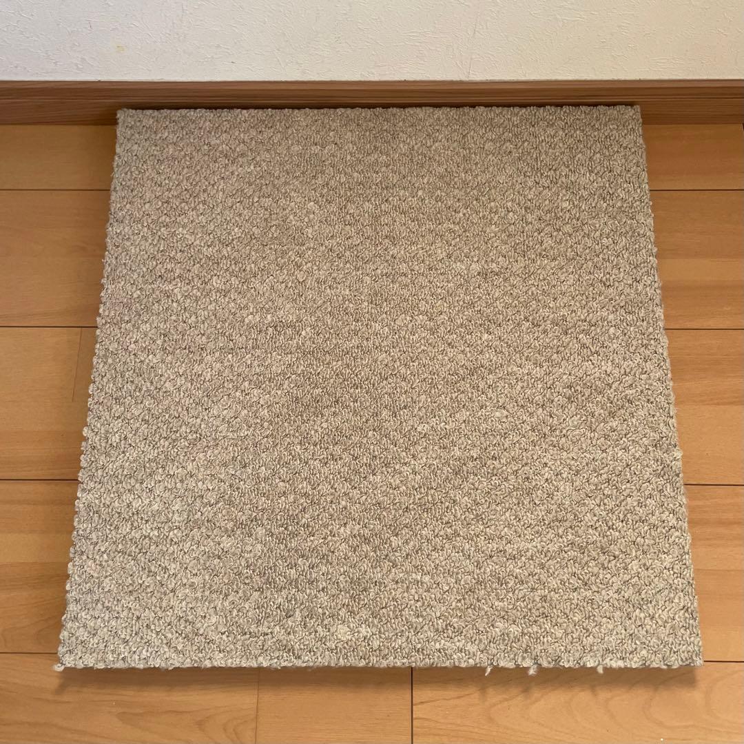 静床ライト 10枚 防音 ラグ タイルカーペット①　シープホワイト