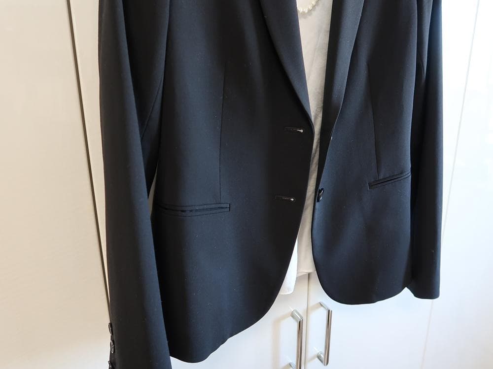 Anne ウールのテーラードジャケット■黒■size8・М■