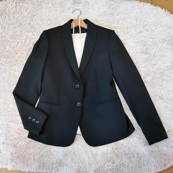 Anne ウールのテーラードジャケット■黒■size8・М■