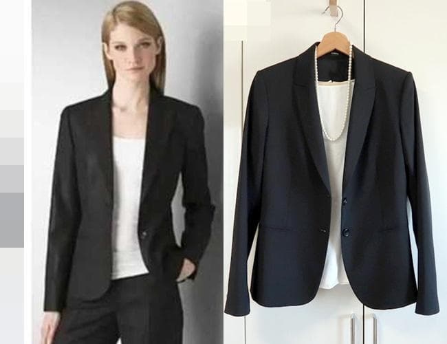 Anne ウールのテーラードジャケット■黒■size8・М■