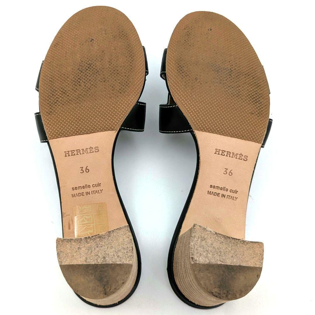 【美品】HERMES エルメス オアジス ミュール サンダル ブラック