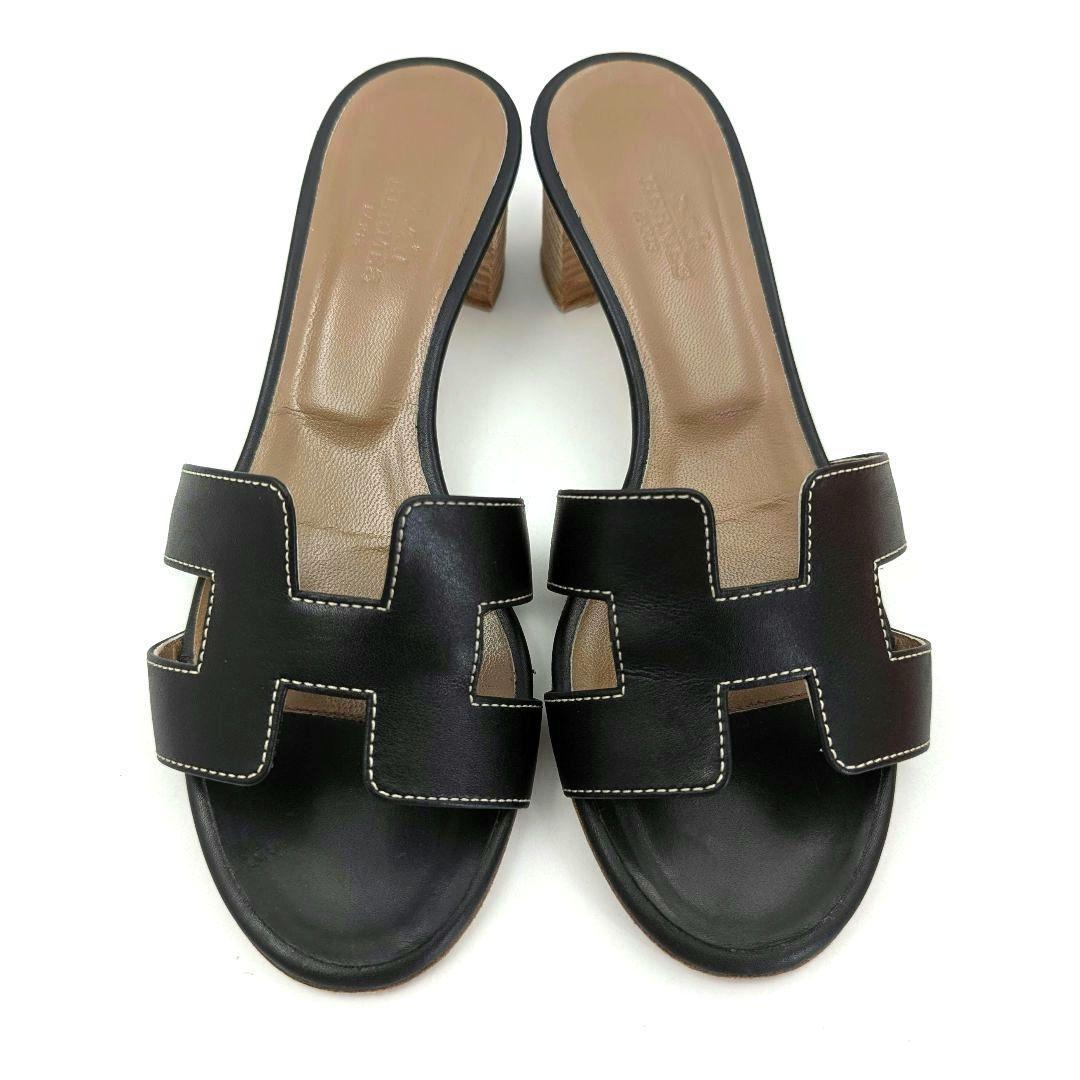 【美品】HERMES エルメス オアジス ミュール サンダル ブラック