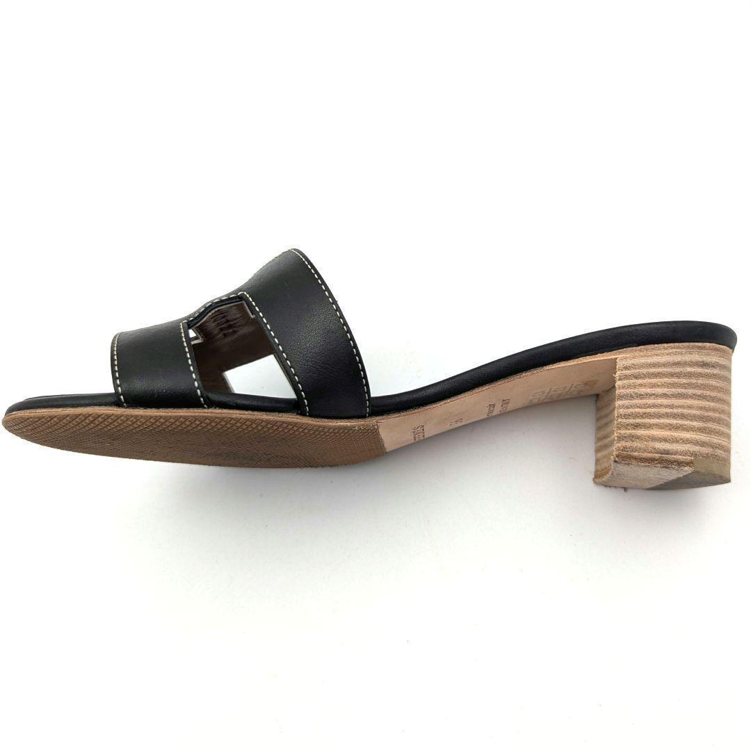 【美品】HERMES エルメス オアジス ミュール サンダル ブラック