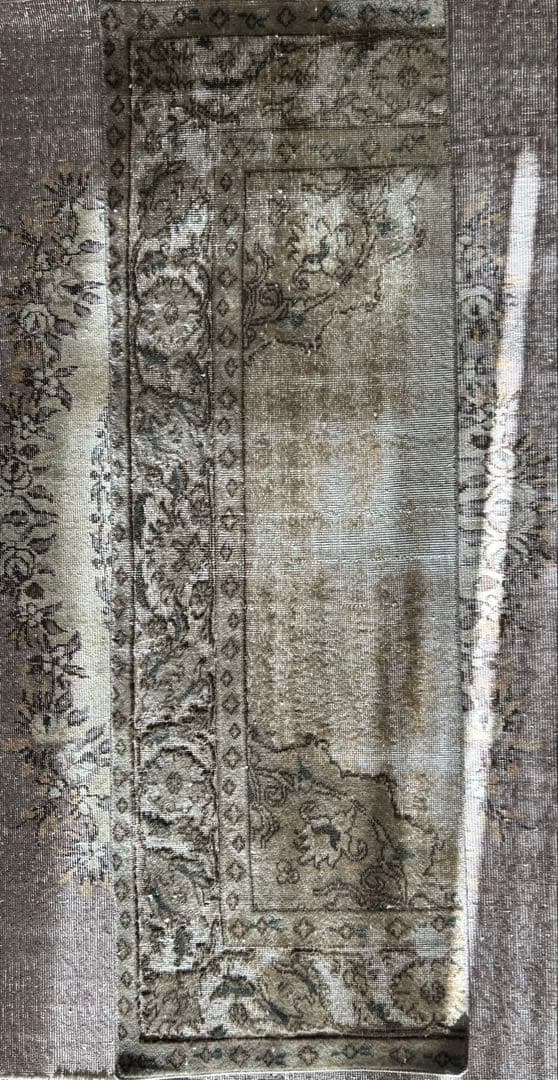 レア　ニュートラルカラー　シャビーシック　オーバーダイ　トルコ ヴィンテージラグ