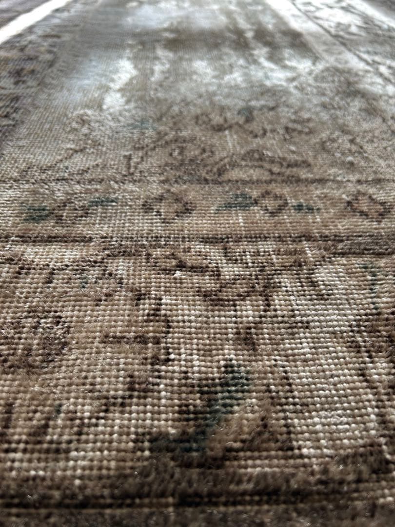 レア　ニュートラルカラー　シャビーシック　オーバーダイ　トルコ ヴィンテージラグ