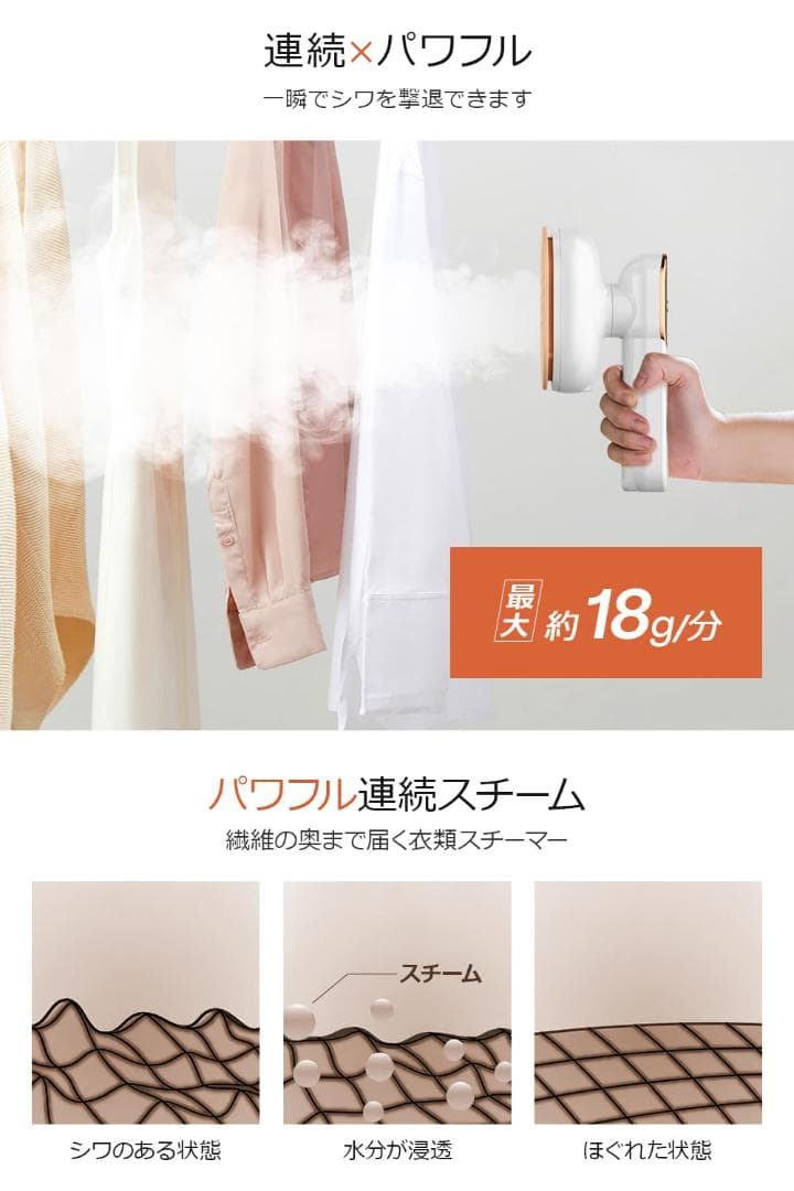 ☆スチームアイロンハンガーにかけたまま 　高温スチーム