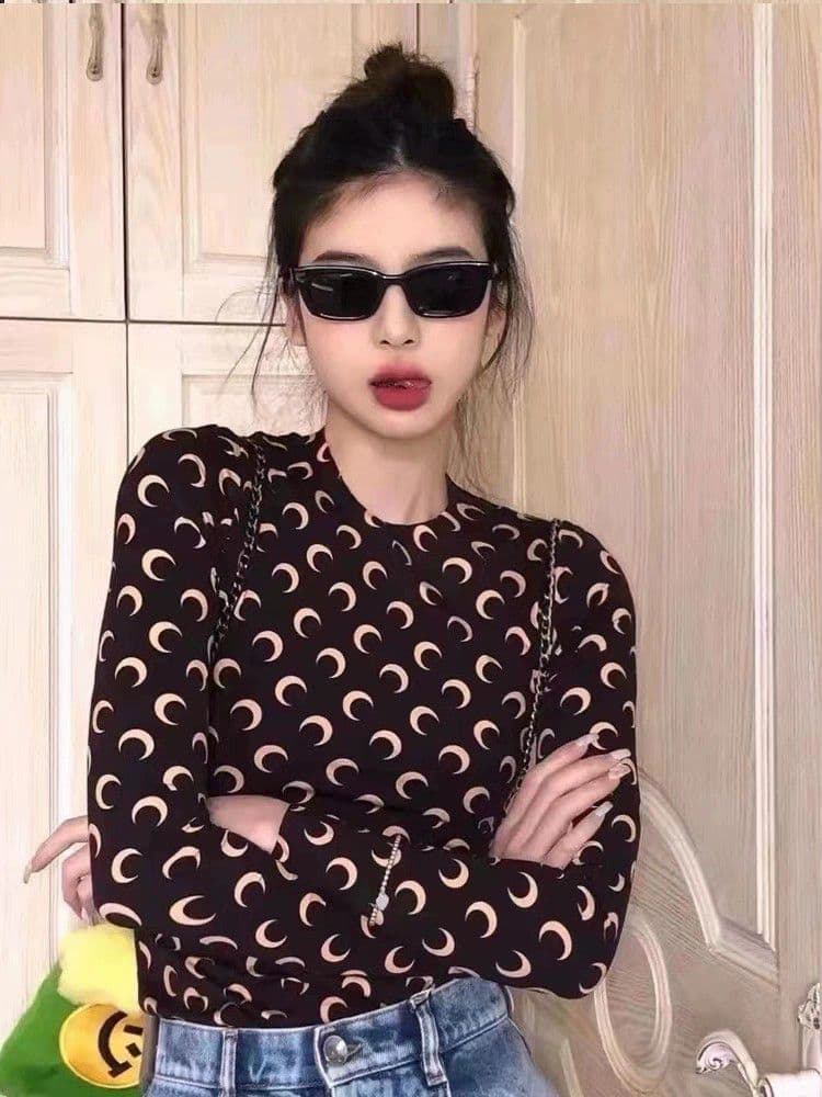 マリーンセル トップス Tシャツ 長袖 ピンクベージュ M