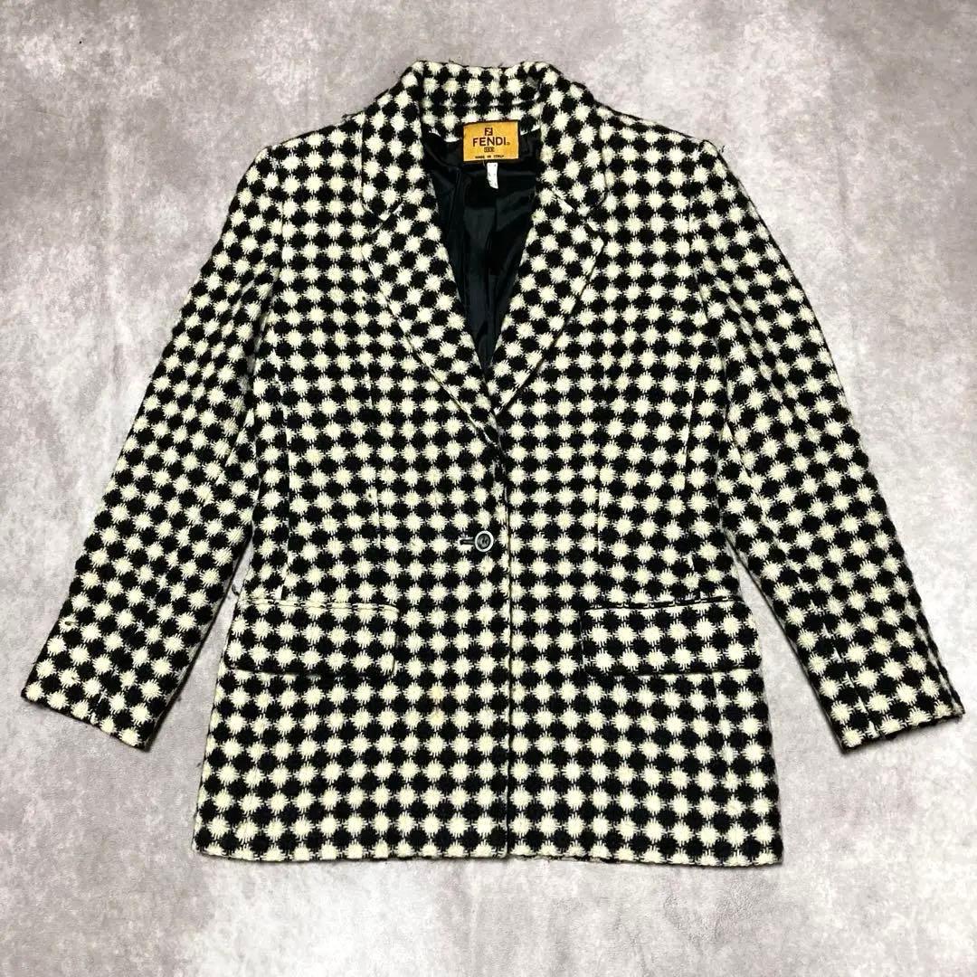 フェンディ　FENDI （USA10） ウールテーラードジャケット　ひし形柄