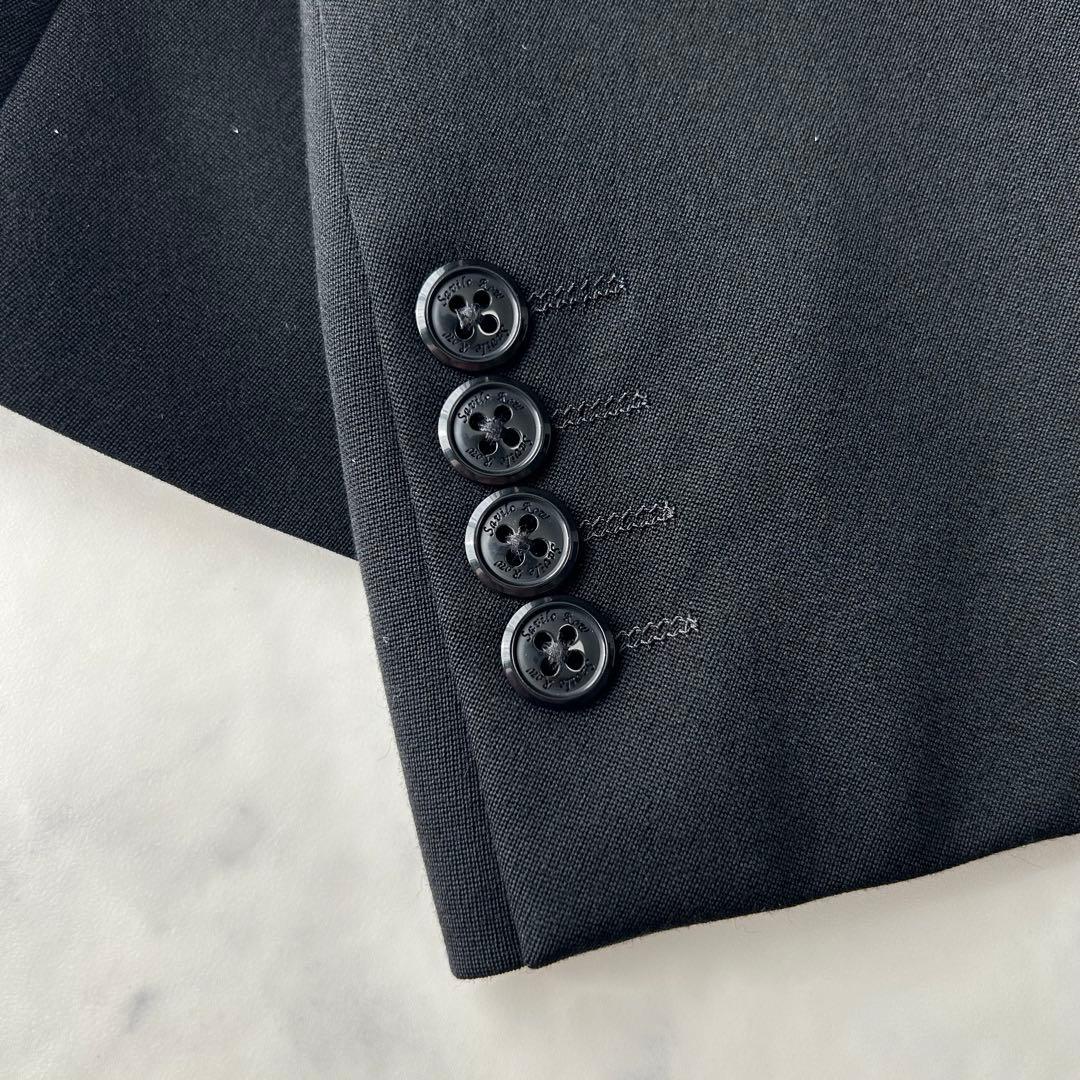 ドーメル×セヴィルロウ　カシミヤ混　ビジネススーツ　ウエスト調整可能　ブラック