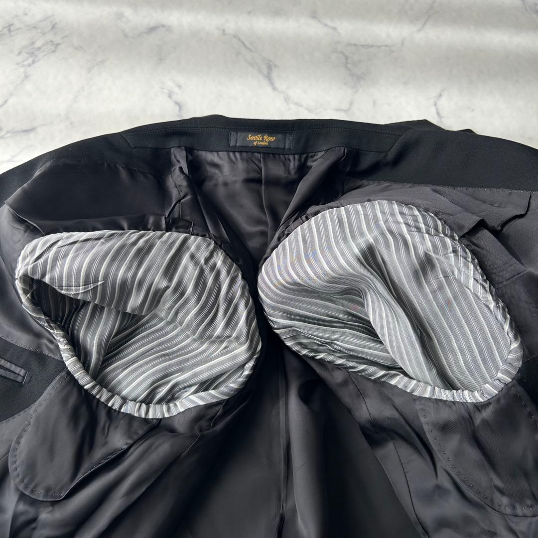 ドーメル×セヴィルロウ　カシミヤ混　ビジネススーツ　ウエスト調整可能　ブラック