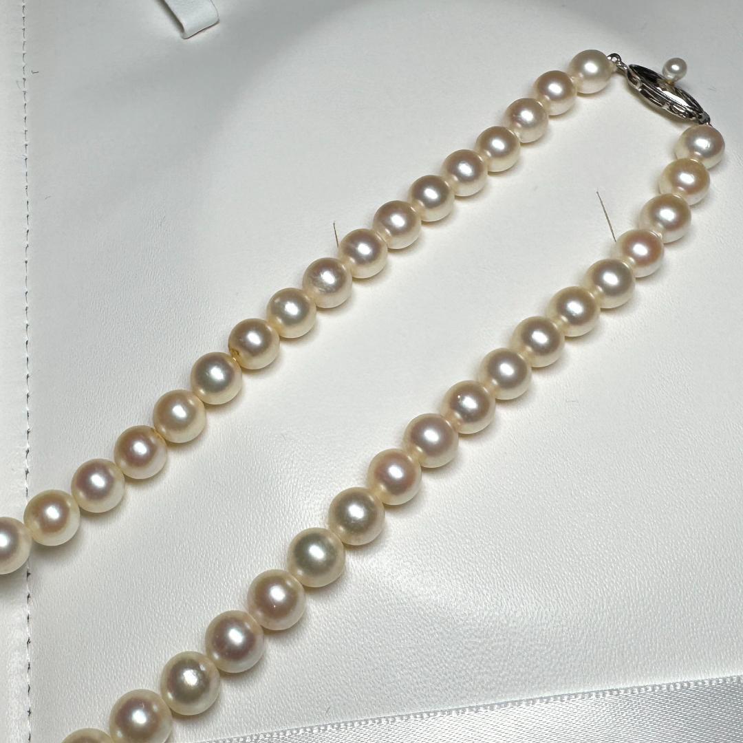 干渉色◎✨ あこや真珠 パール ネックレス 約6.9-7.9mm SV留め具