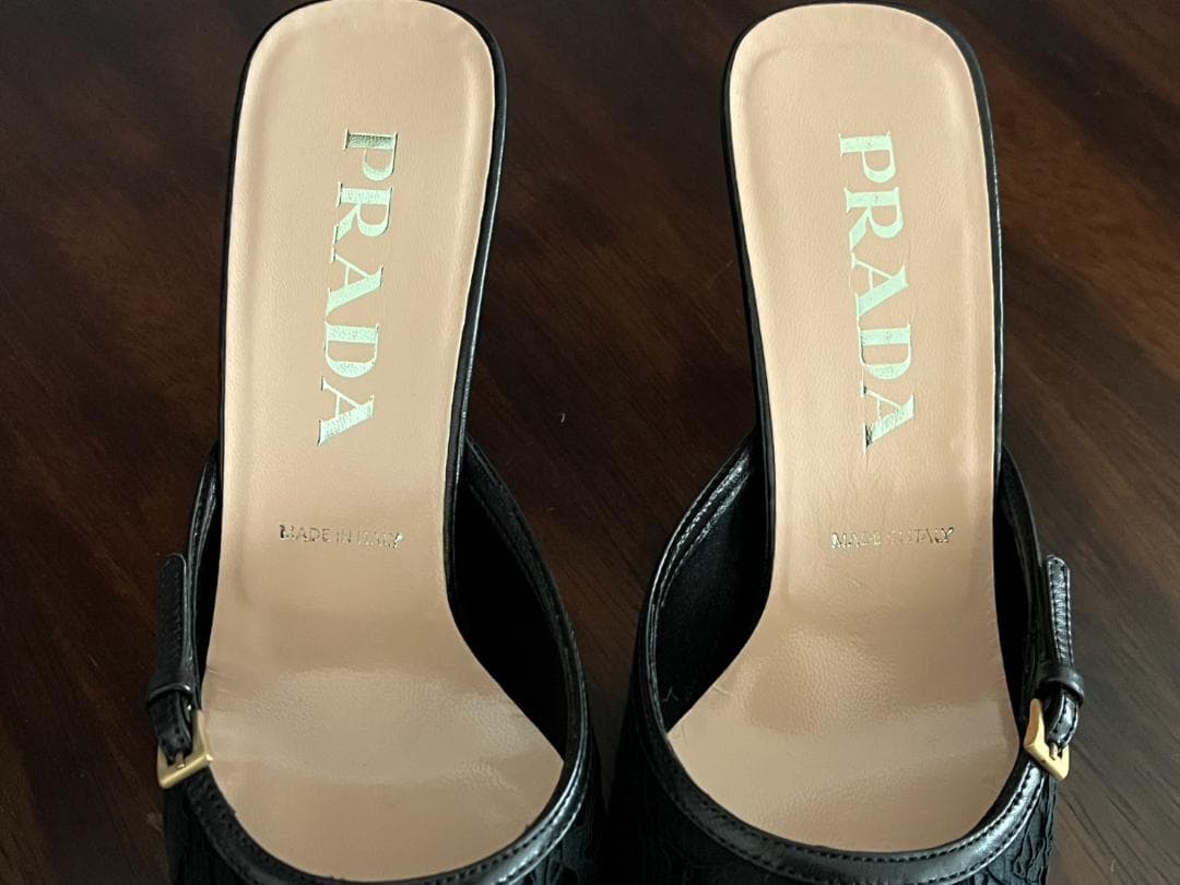 ◆美品 PRADA プラダ ブラックレース ミュール サイズ36 試着のみ