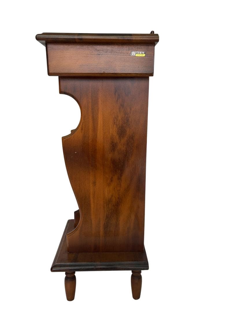 美品 カリモク コロニアル 電話台 サイドテーブル キャビネット b002