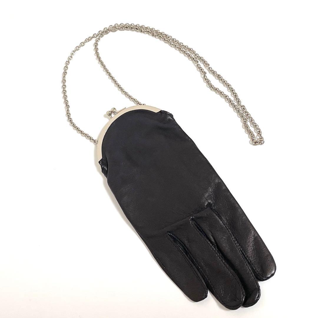 レザー　グローブバッグ ポーチ　ポシェット　キーケース　がま口