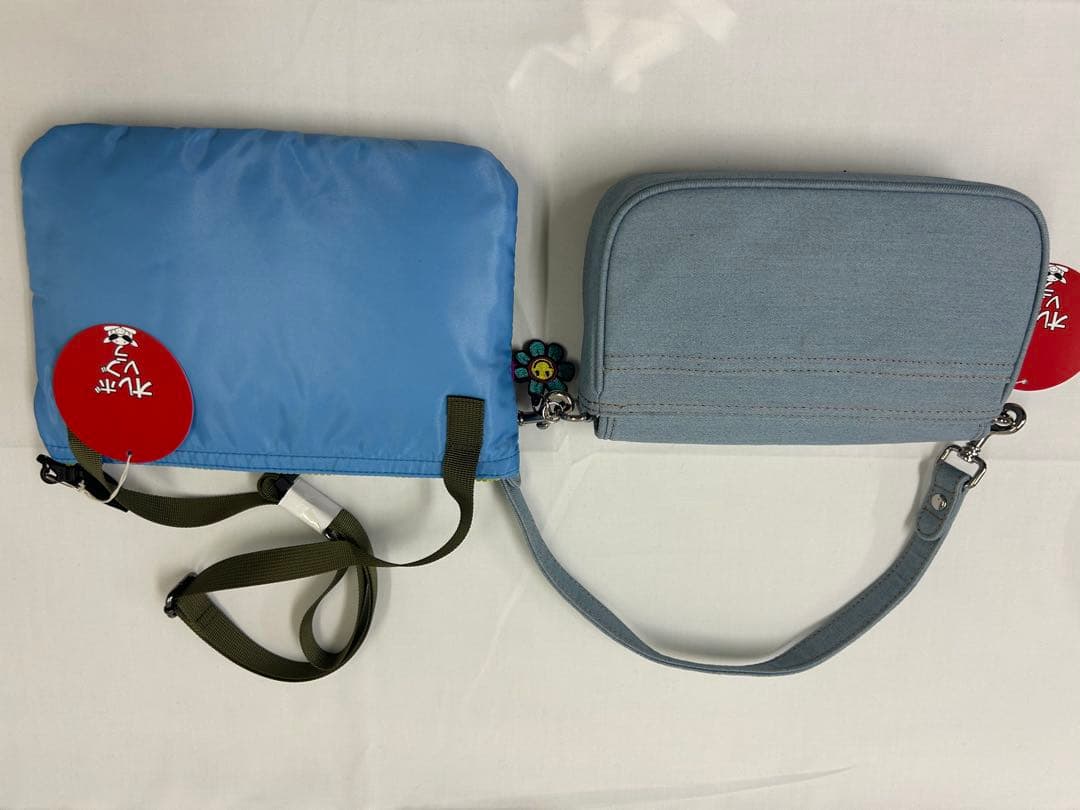 刺繍デザイン ショルダーバッグ 青色