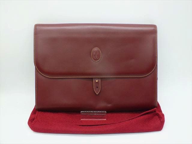 [2989]　美品ですが　＊カルティエ＊　マストライン　レザー　クラッチバック