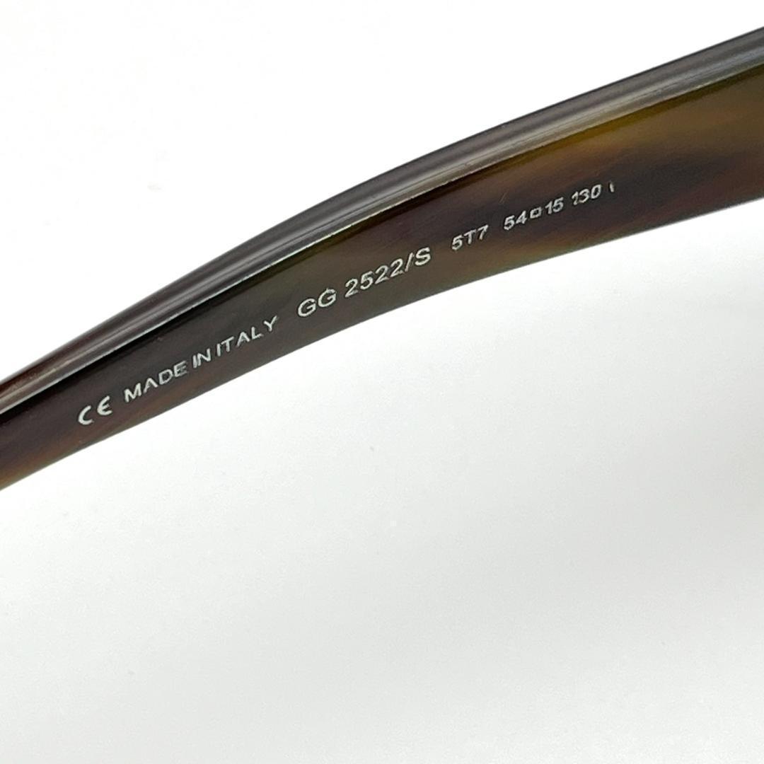 美品 GUCCI サングラス べっ甲 度無し Gロゴ ゴールド金具 GG2522