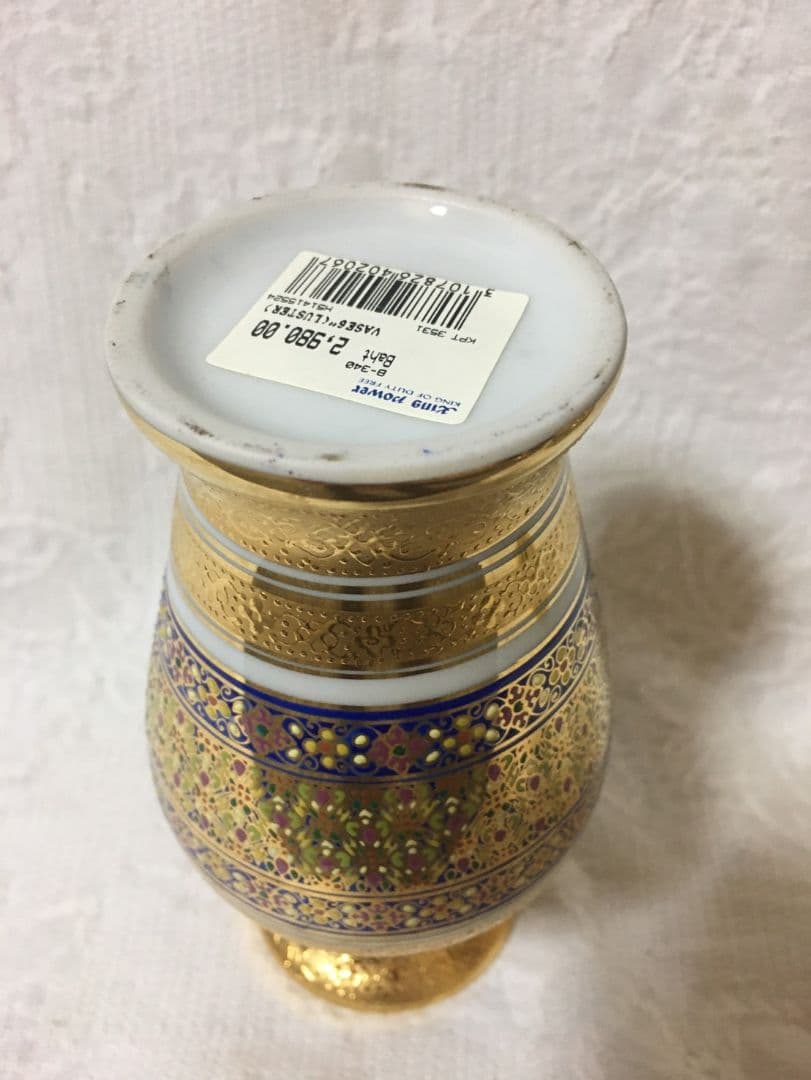 リキ(要プロフ確認) ベンジャロン焼き　タイ製 鯉の置物 花瓶 蓋付き湯の