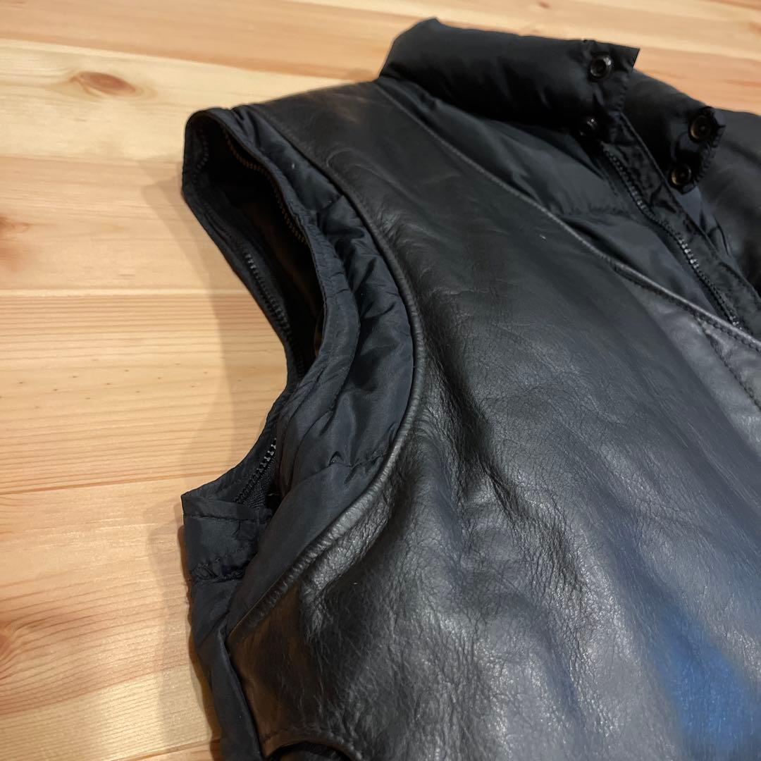 ショット　レザーベストパフィージャケット　USA製 80s XL〜XXL