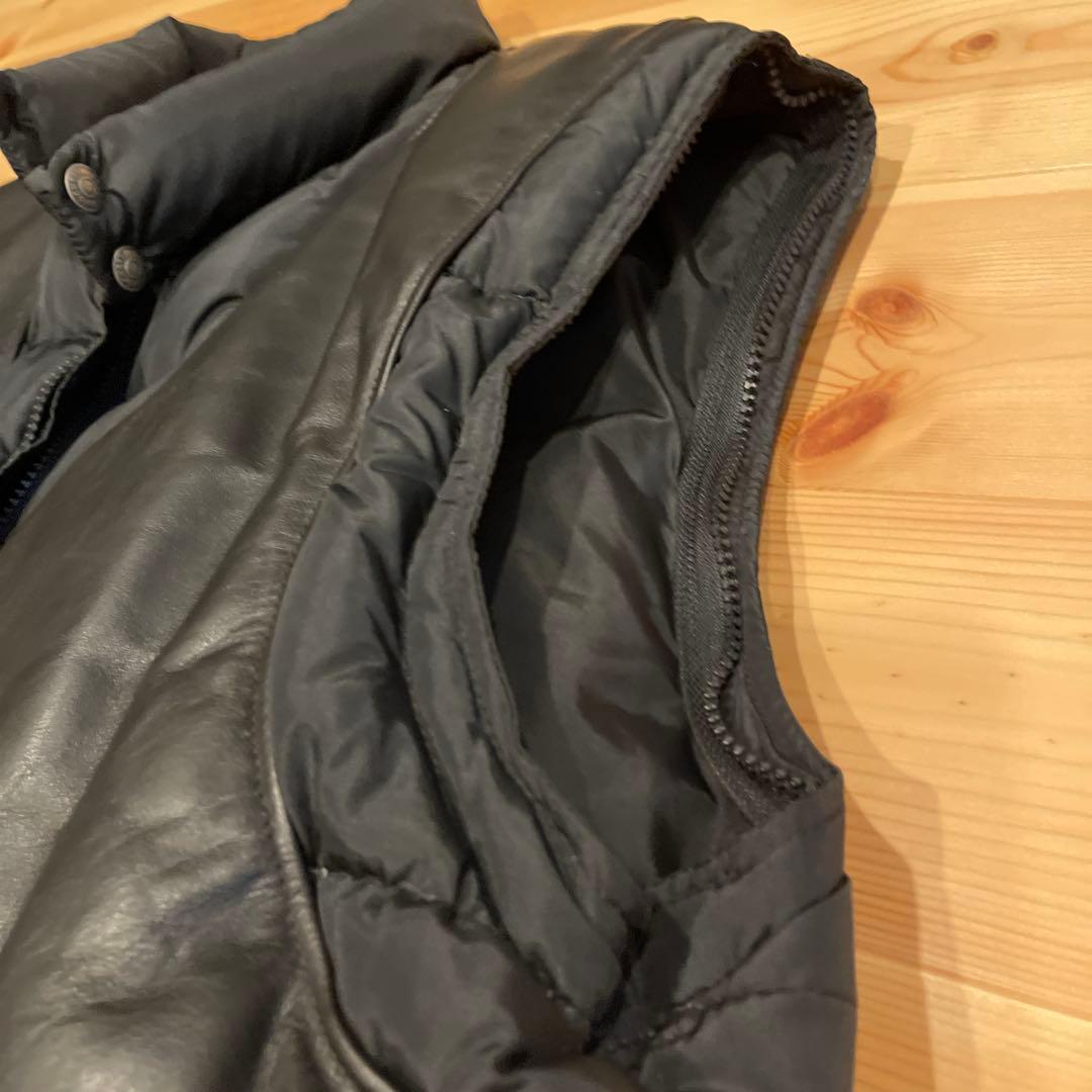 ショット　レザーベストパフィージャケット　USA製 80s XL〜XXL