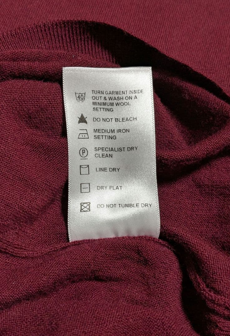 JOHN SMEDLEYバーガンディ タートルネック ニット M
