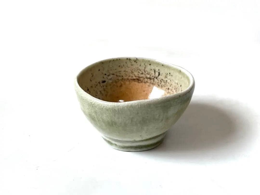 陶芸家　作家物　鯉江良二　ぐい呑　酒器　酒盃　緑釉　共箱