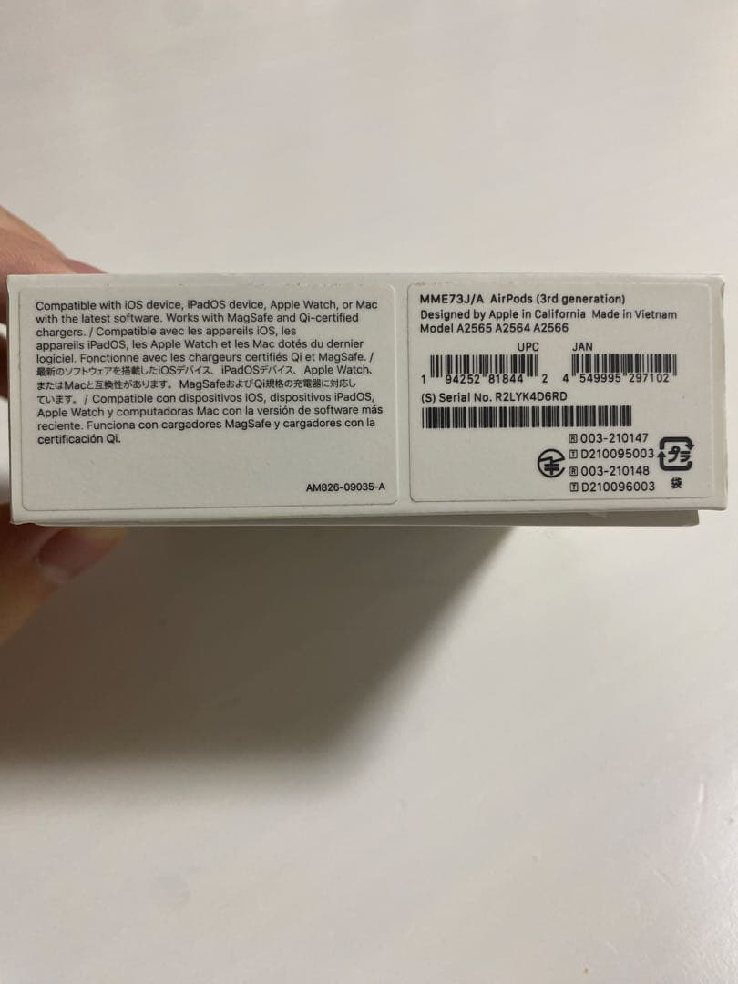 【純正品】Apple AirPods 第3世代/充電、接続問題なし