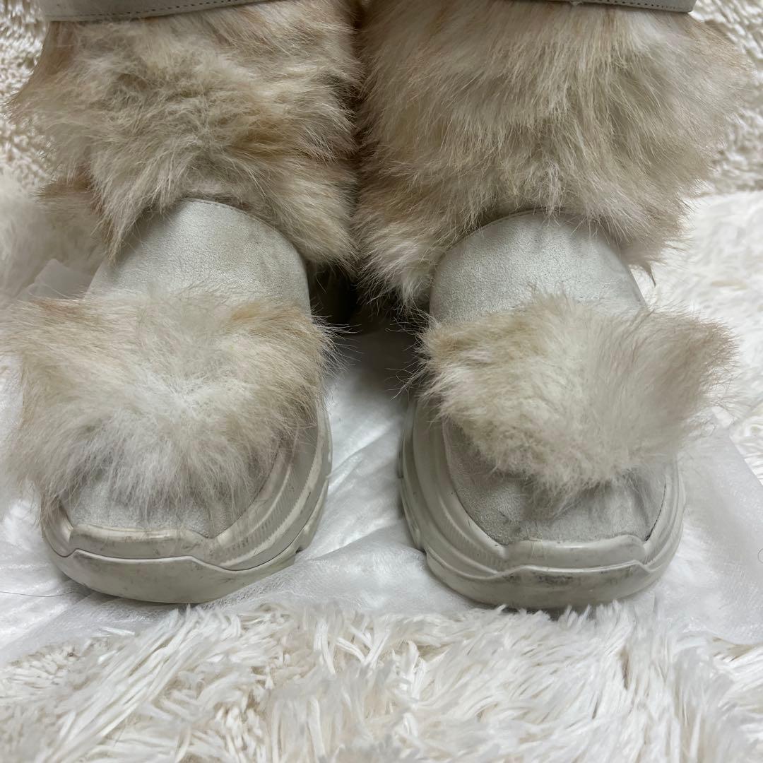 人気✨YELLO ファーブーツ 厚底　ファー　ムートン　厚底ブーツ　M