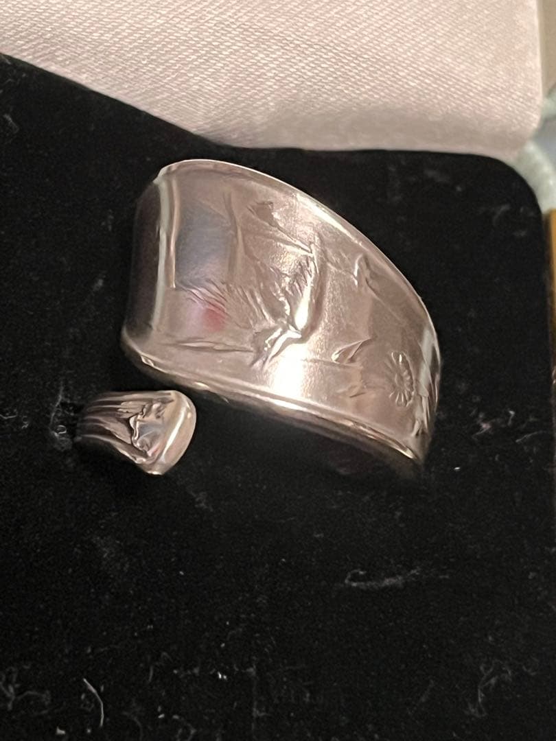 Old Tiffany スプーン リング 鳥と花々