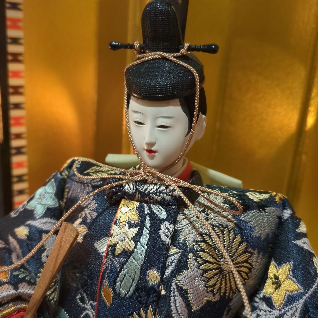 小出松寿　正絹古典親王飾　収納式 雛人形　コンパクト