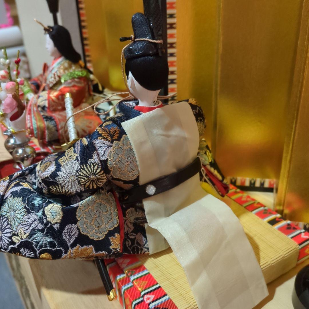 小出松寿　正絹古典親王飾　収納式 雛人形　コンパクト