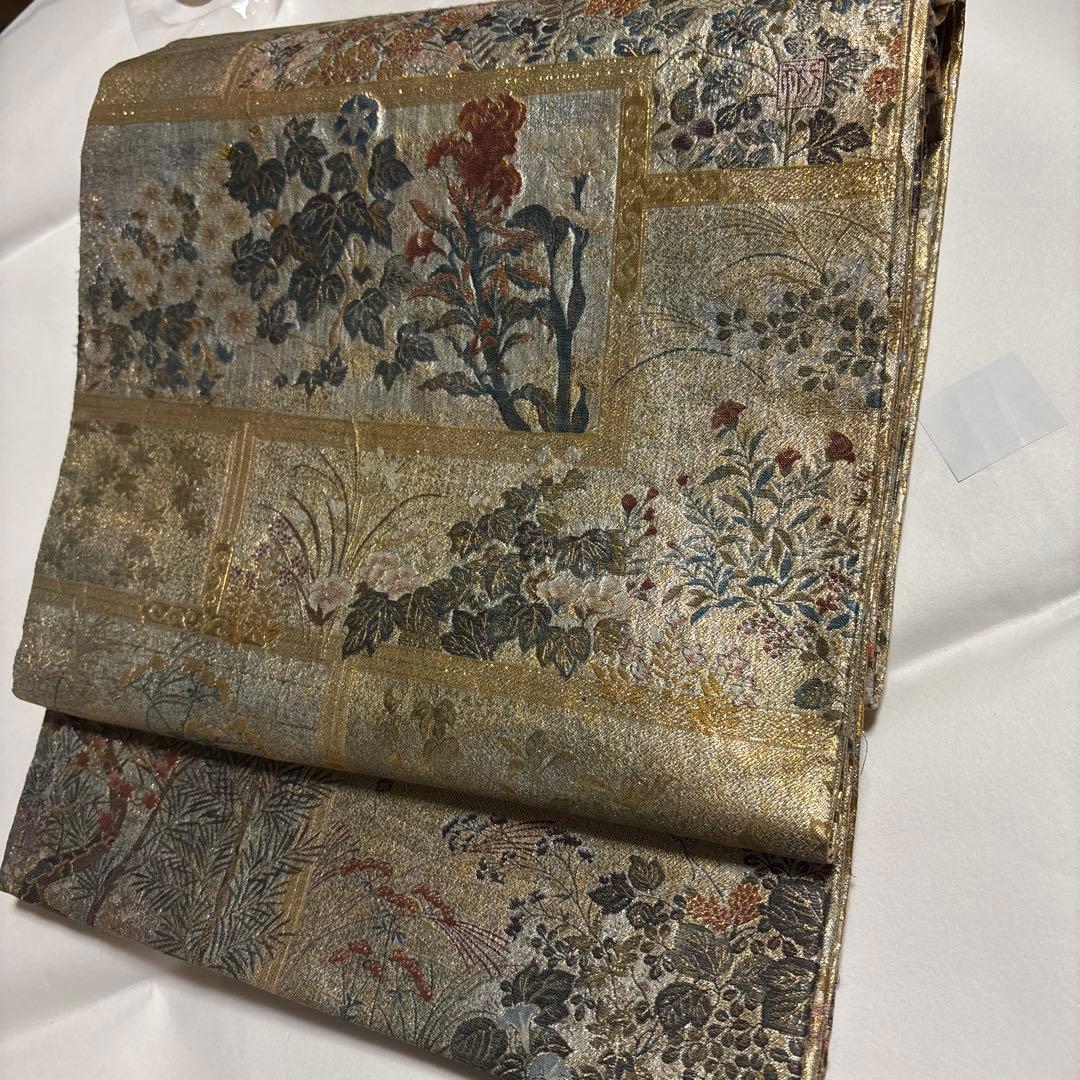 正絹全通袋帯　リバーシブル 重厚感　【琳派大全集】 特に留袖におすすめです。長尺