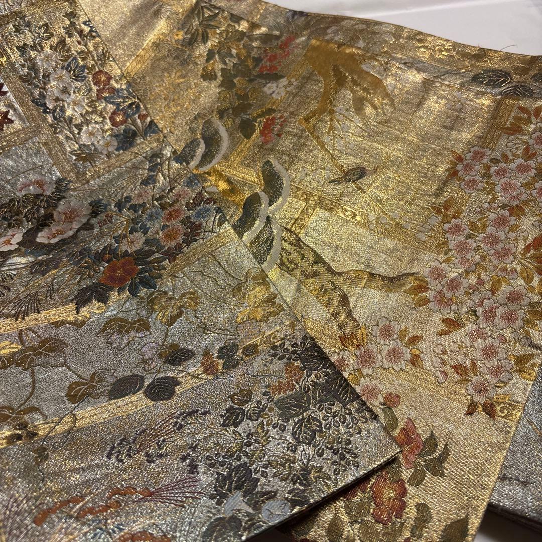 正絹全通袋帯　リバーシブル 重厚感　【琳派大全集】 特に留袖におすすめです。長尺