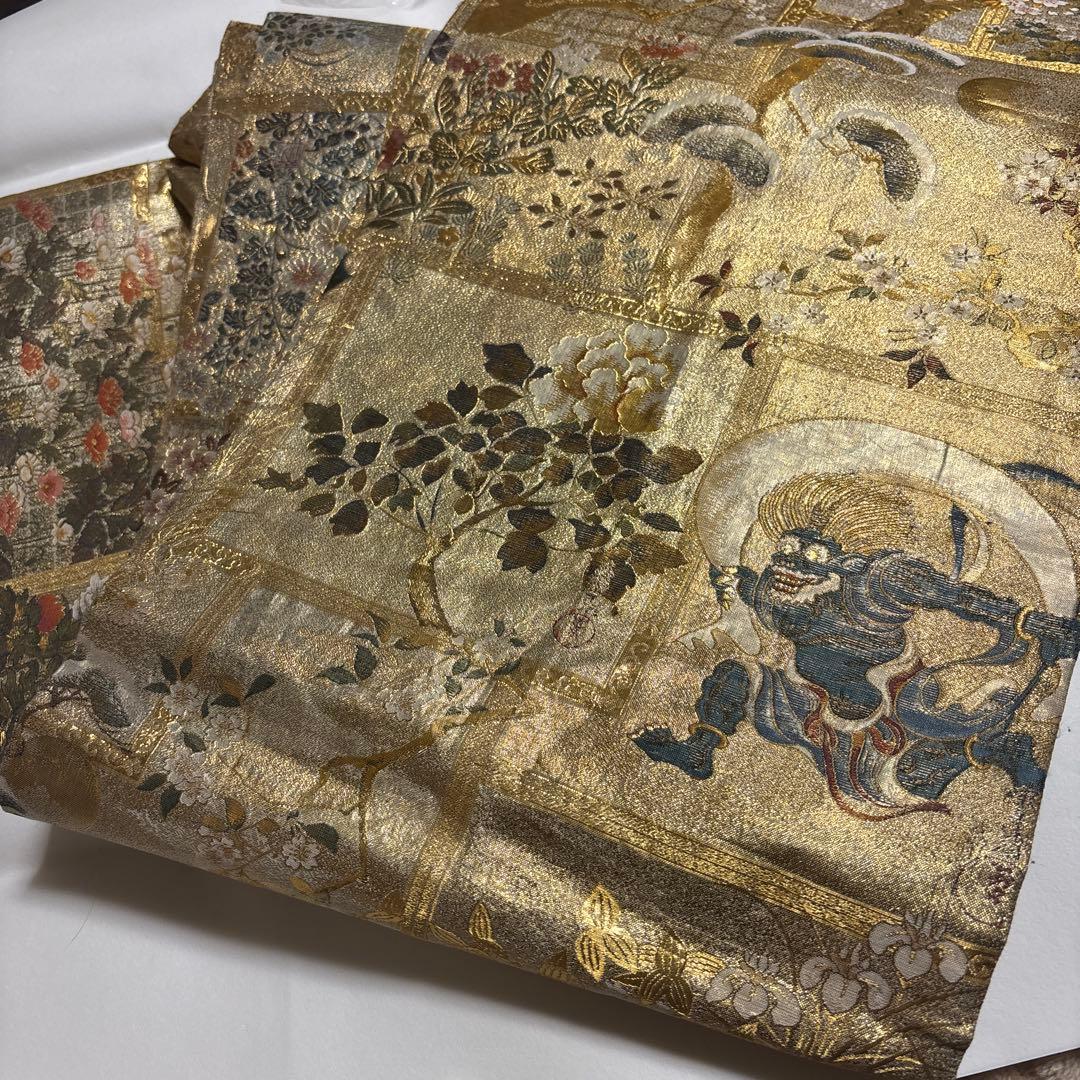 正絹全通袋帯　リバーシブル 重厚感　【琳派大全集】 特に留袖におすすめです。長尺