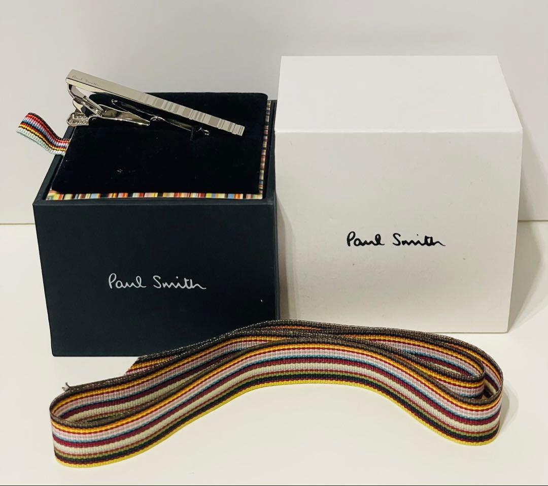 ポールスミス ネクタイピン タイピン シャドーストライプ シルバー