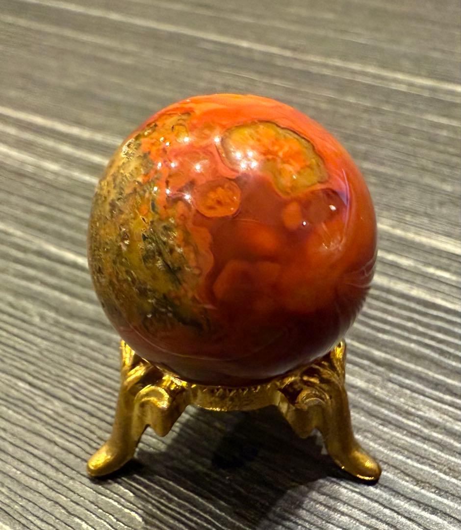 希少♡ 激レア 戦国紅瑪瑙 スフィア 丸玉 ① 瑪瑙 天然石