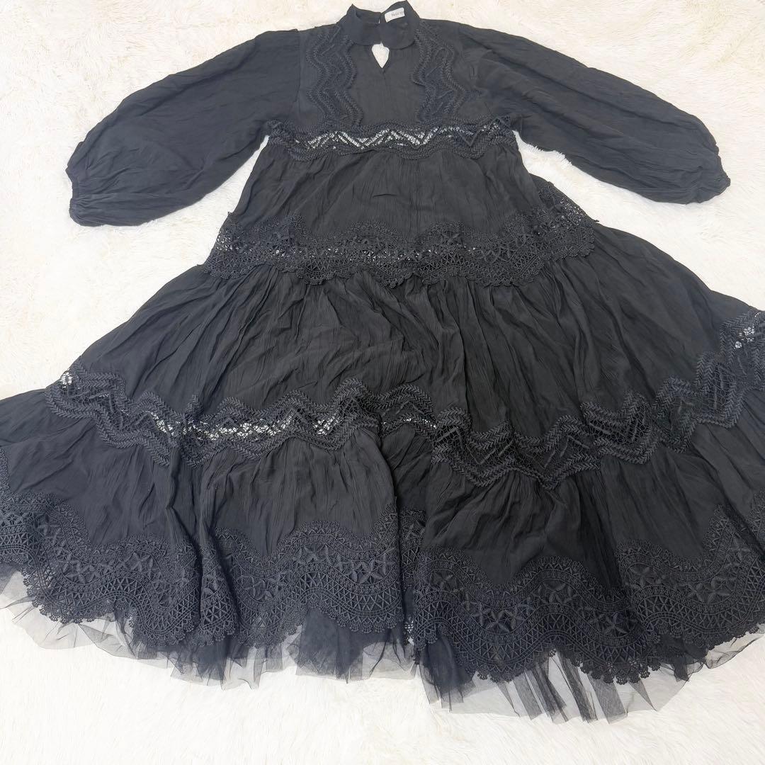 美品✨ ラベルエチュード　モチーフレースギャザーボリュームチョーカーワンピ一ス