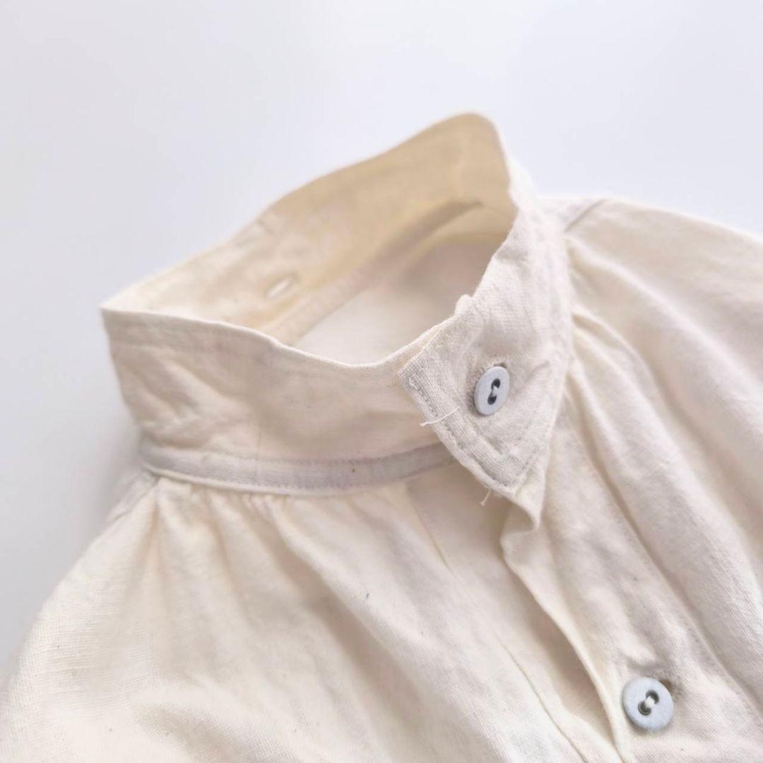 1900-30s フランス アンティーク リネン スモック　グランパシャツ