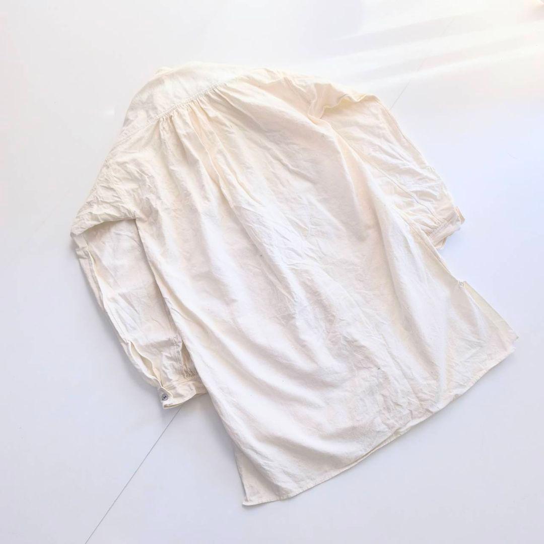 1900-30s フランス アンティーク リネン スモック　グランパシャツ