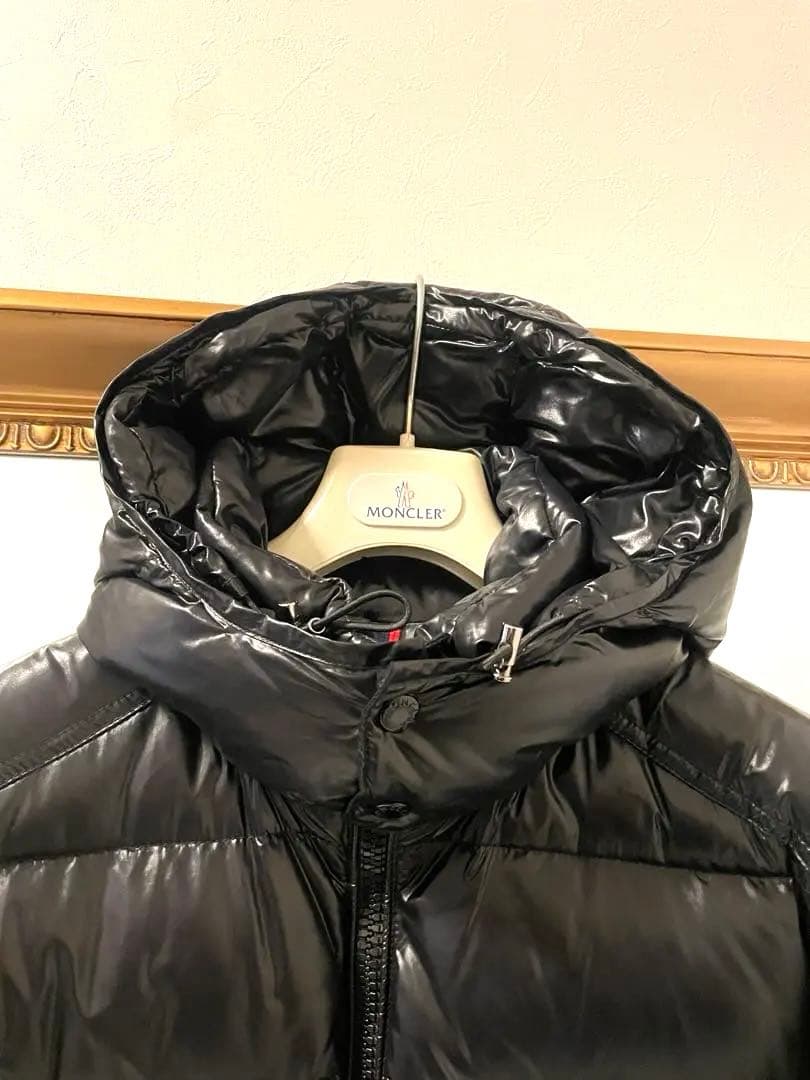 極美品モンクレールMAYAマヤ★サイズ2艶有黒L/モンクレールジャパン製正規品