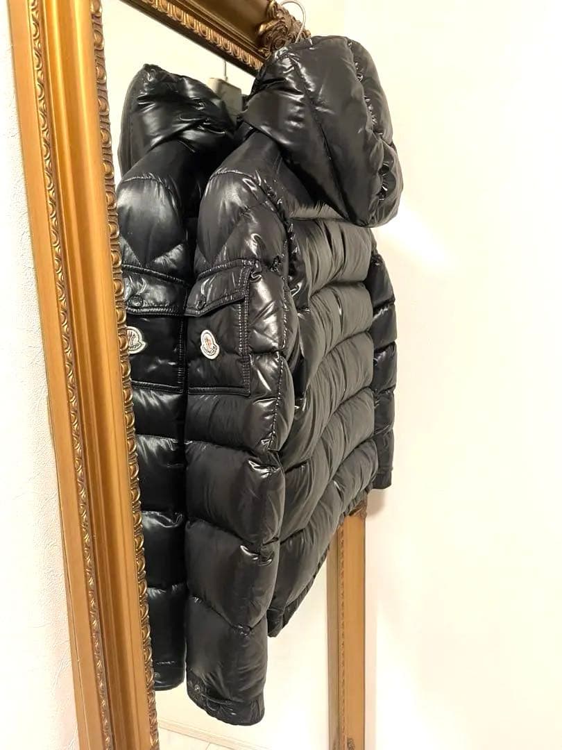 極美品モンクレールMAYAマヤ★サイズ2艶有黒L/モンクレールジャパン製正規品