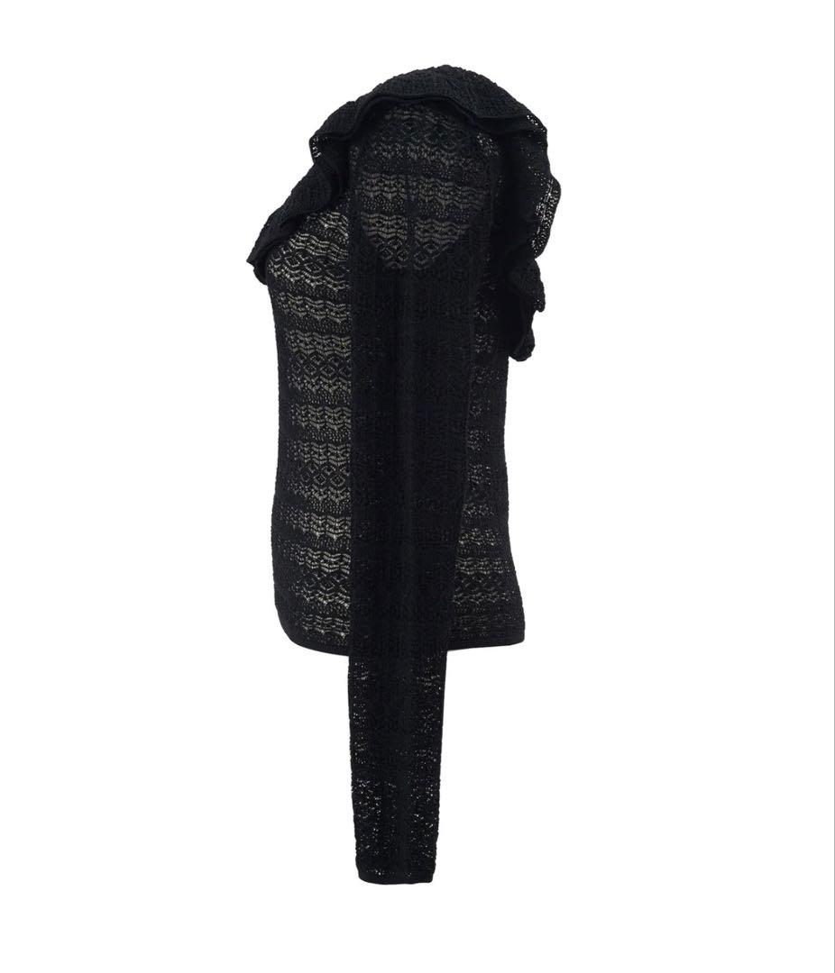 cygne 透かし柄フリルニット　