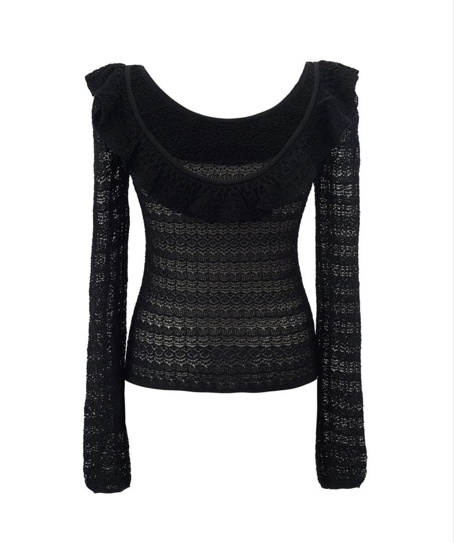 cygne 透かし柄フリルニット　