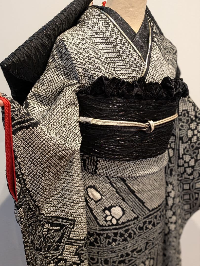 のん様 総絞り 振袖フルセット 身丈162裄67.5 黒 成人式 逸品