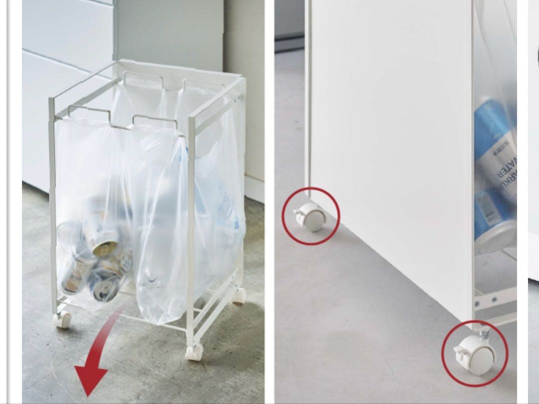 tower 山崎実業　キッチンゴミ箱　蓋付き / 目隠し / ２分別