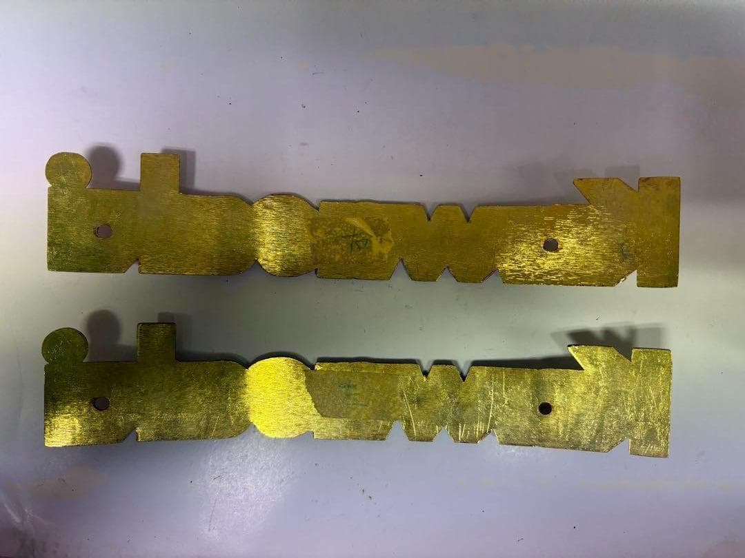 焼*ン様 Kawasaki　真鍮製タンクエンブレム140mm　曲げ加工済み　左右