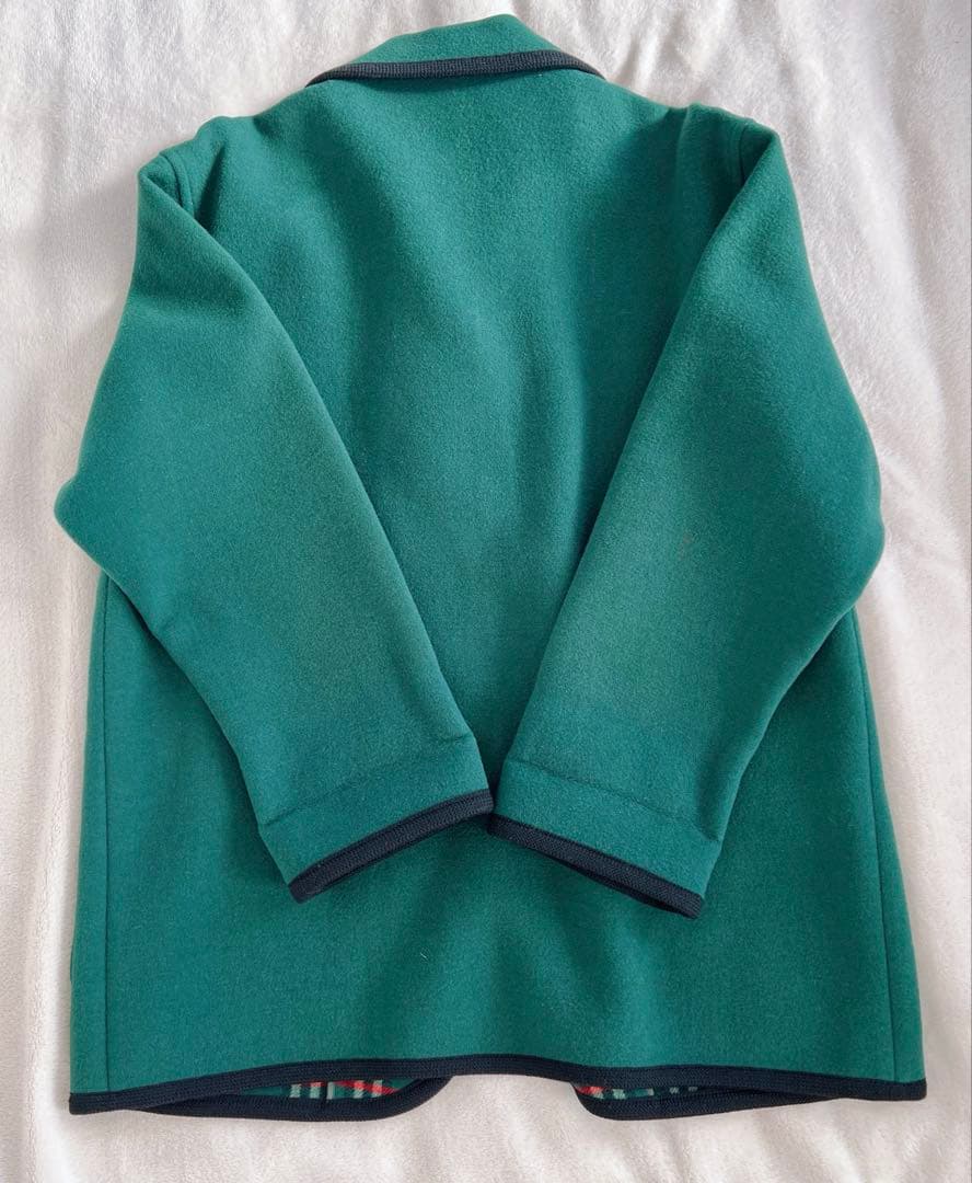 【美品】Burberrys ピーコート カシミア混 ダブルフェイス　9号グリーン