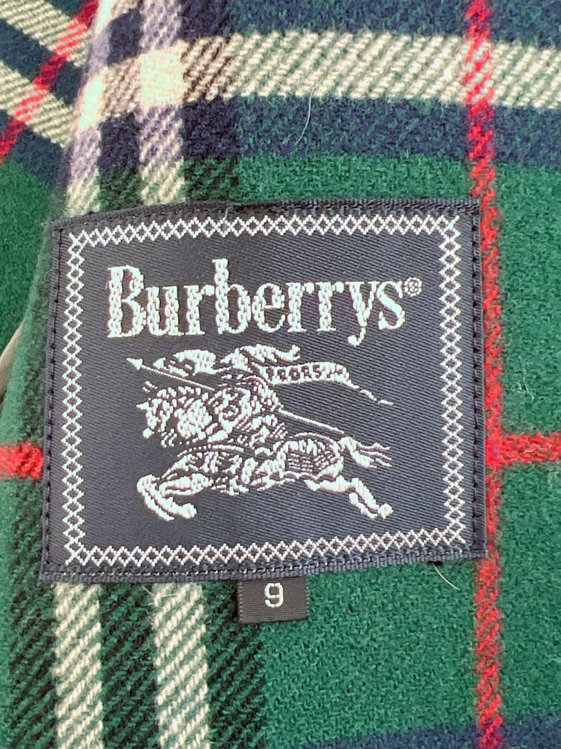 【美品】Burberrys ピーコート カシミア混 ダブルフェイス　9号グリーン